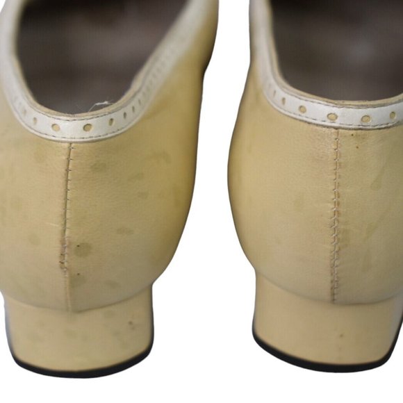 Cole Haan Studio Heels 7 AA Womens Beige Narrow Bow Front Block Heel Slip On - Picture 13 of 13